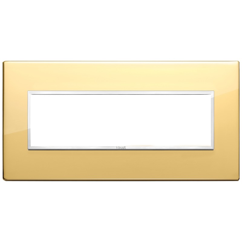 Placca Vimar Eikon Evo Alluminio Oro Lucido 7 moduli codice 21657.09