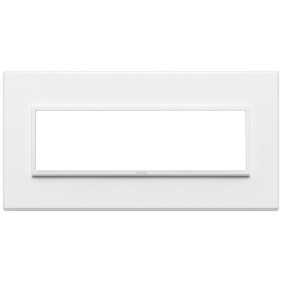 Placca Vimar Eikon Evo Alluminio Bianco totale  7 moduli 21657.17