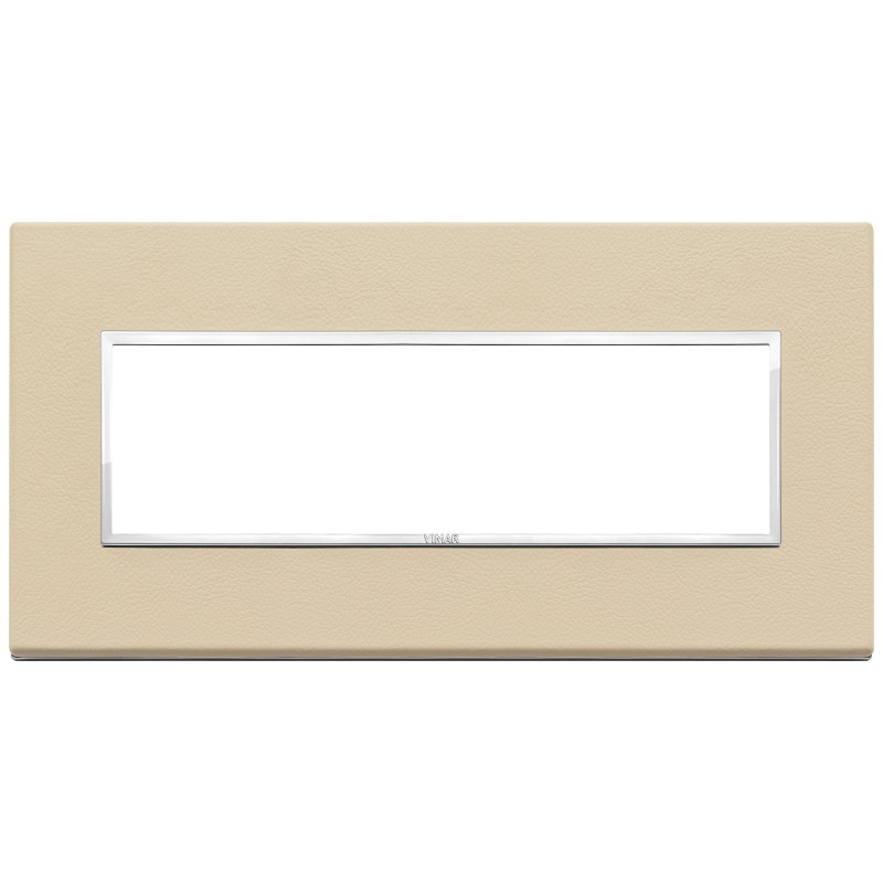 Placca Vimar Eikon Evo Pelle Crema  7 moduli codice articolo 21657.21