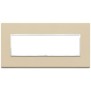 Placca Vimar Eikon Evo Pelle Crema  7 moduli codice articolo 21657.21