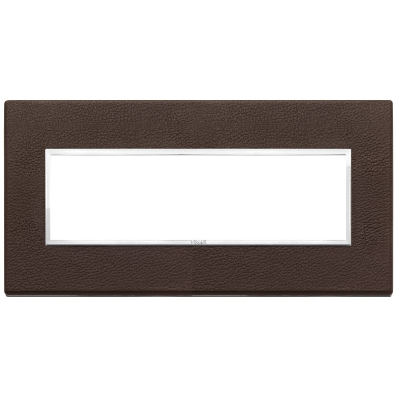 Placca Vimar Eikon Evo Pelle Tabacco  7 moduli codice 21657.22