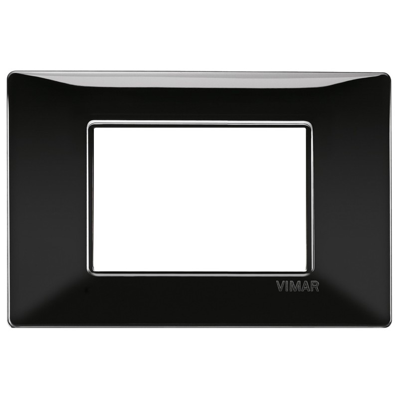 Placca Vimar Plana 3 moduli nero in tecnopolimeto codice 14653.05
