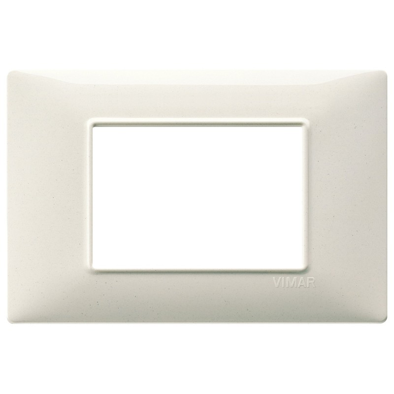 Placca Vimar Plana 3 moduli bianco granito in tecnopolimero 14653.06