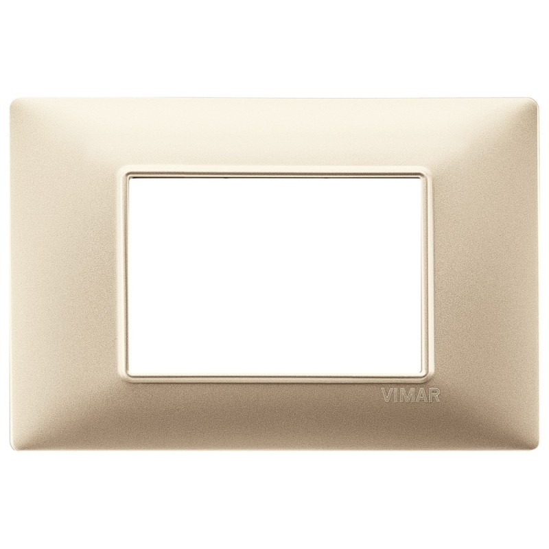 Placca Vimar Plana 3 moduli champagne opaco in tecnopolimero 14653.22