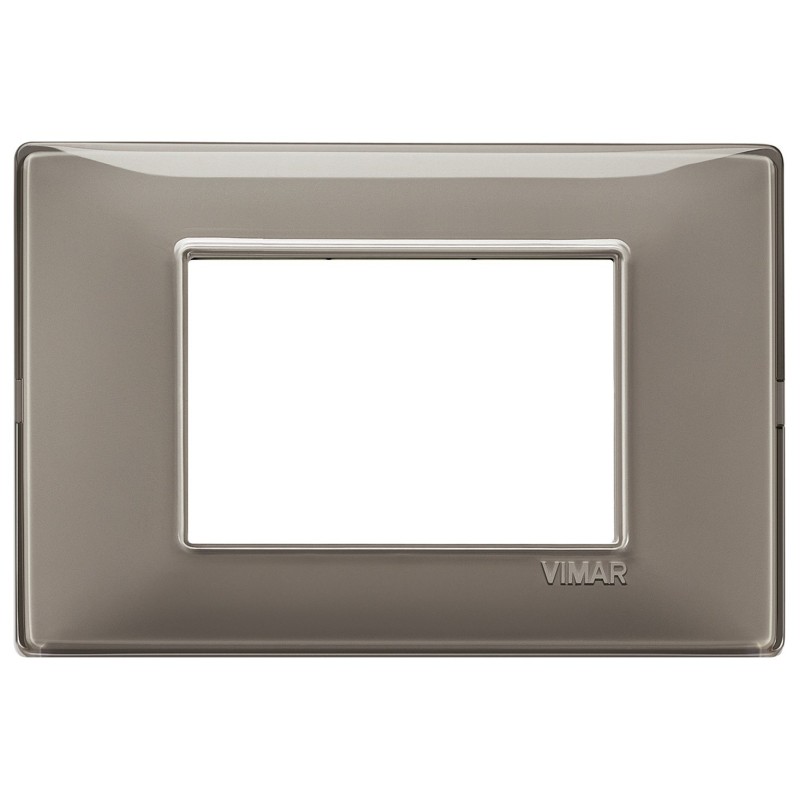 Placca Vimar Plana 3 moduli Reflex cenere in tecnopolimero 14653.40