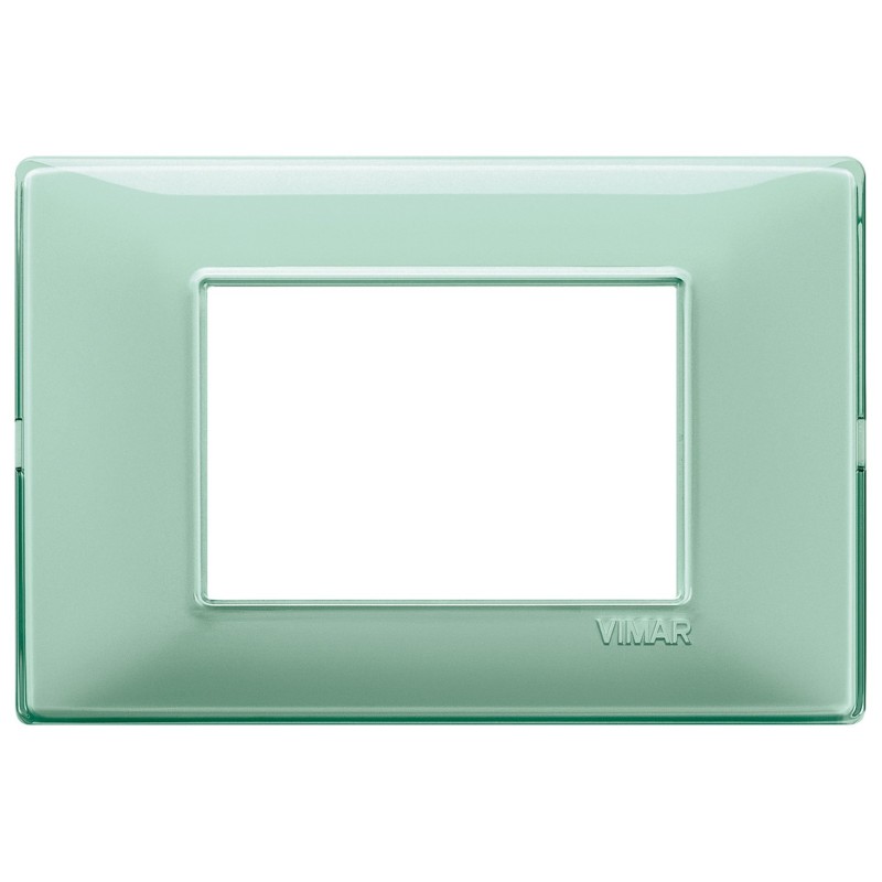 Placca Vimar Plana 3 moduli Reflex menta in tecnopolimero 14653.44