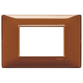 Placca Vimar Plana 3 moduli Reflex tabacco in tecnopolimero 14653.49