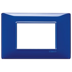 Placca Vimar Plana 3 moduli Reflex zaffiro in tecnopolimero 14653.50