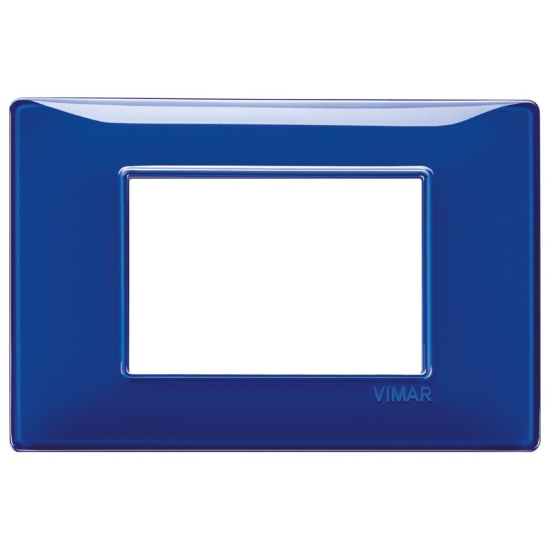 Placca Vimar Plana 3 moduli Reflex zaffiro in tecnopolimero 14653.50