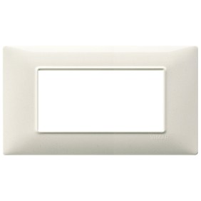 Placca Vimar Plana 4 moduli bianco granito in tecnopolimero 14654.06