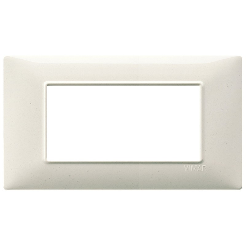 Placca Vimar Plana 4 moduli bianco granito in tecnopolimero 14654.06