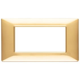 Placca Vimar Plana 4 moduli oro lucido in tecnopolimero 14654.24