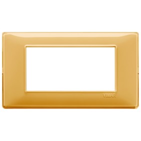 Placca Vimar Plana 4 moduli Reflex ambra in tecnopolimero 14654.43