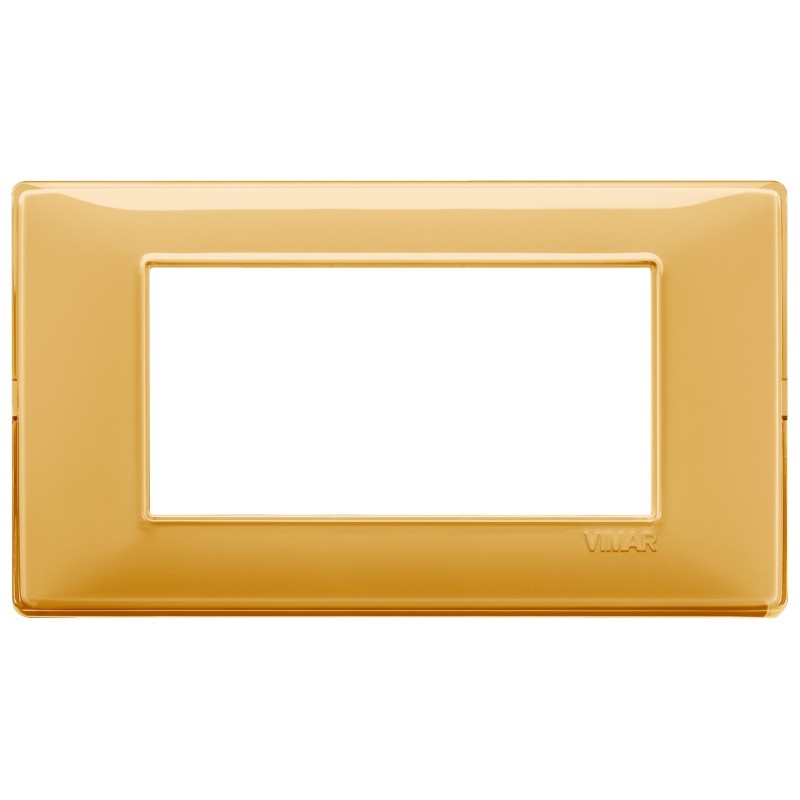 Placca Vimar Plana 4 moduli Reflex ambra in tecnopolimero 14654.43