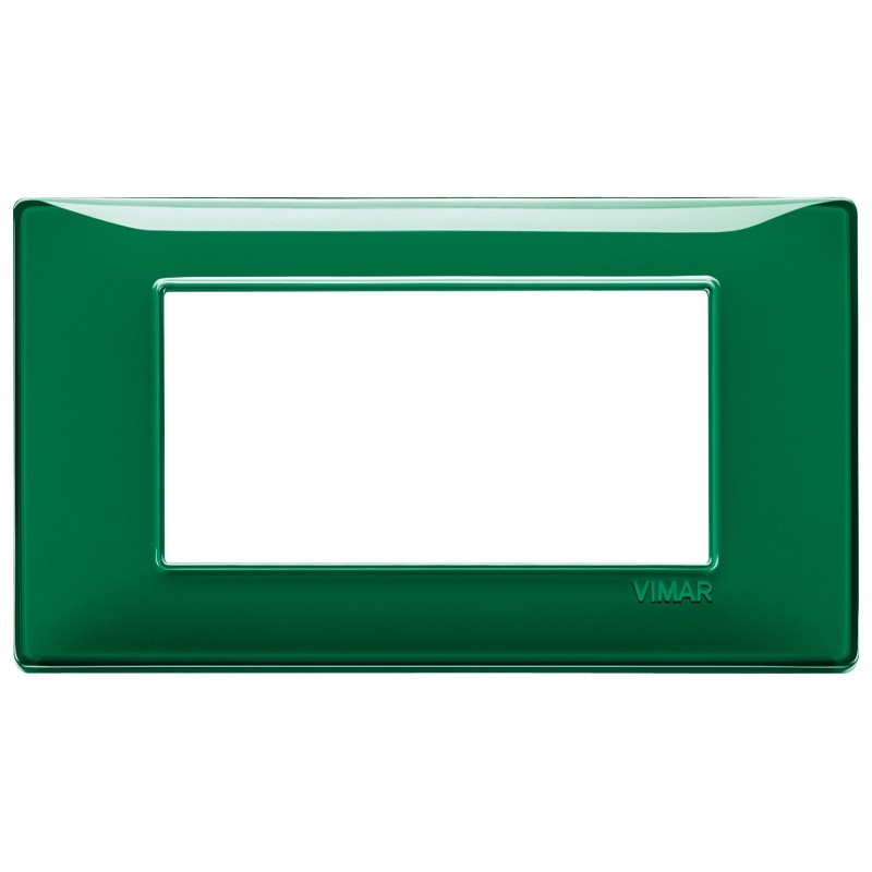 Placca Vimar Plana 4 moduli Reflex smeraldo in tecnopolimero 14654.47