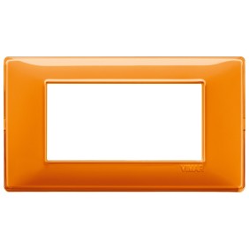 Placca Vimar Plana 4 moduli Reflex arancio in tecnopolimero 14654.48