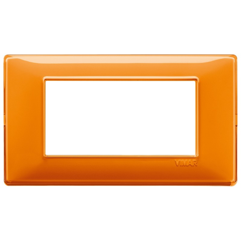 Placca Vimar Plana 4 moduli Reflex arancio in tecnopolimero 14654.48