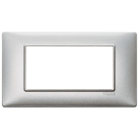 Placca 4 moduli argento metallizzato Vimar Plana 14654.71