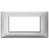 Placca 4 moduli argento metallizzato Vimar Plana 14654.71