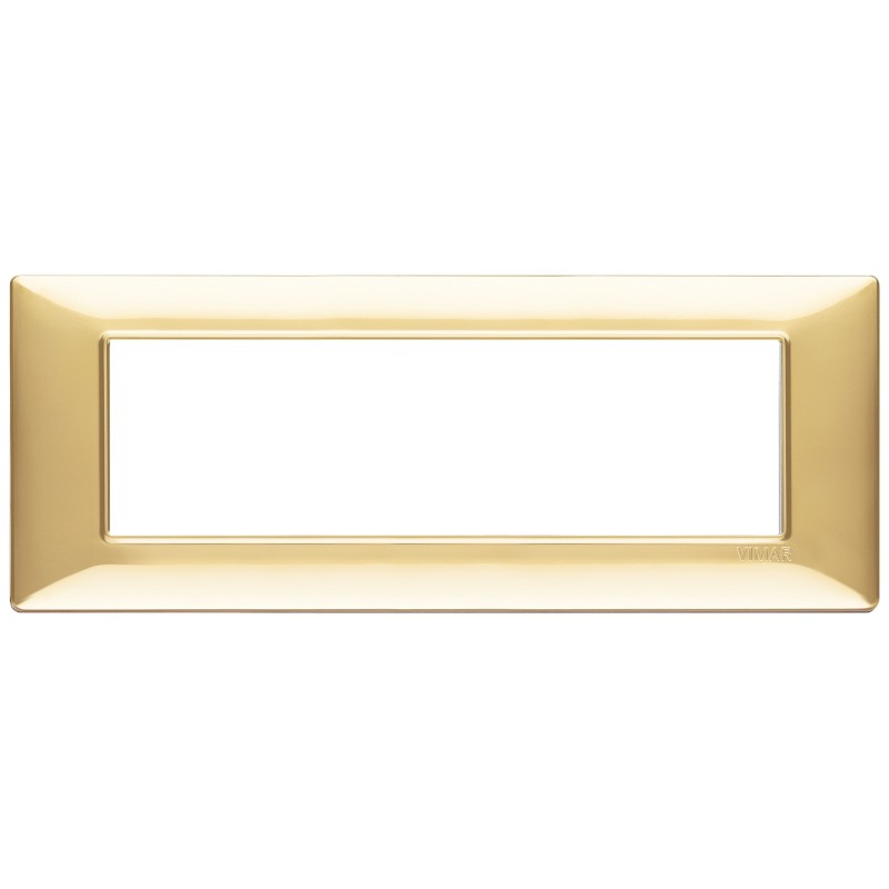 Placca Vimar Plana 7 moduli oro lucido in tecnopolimero 14657.24