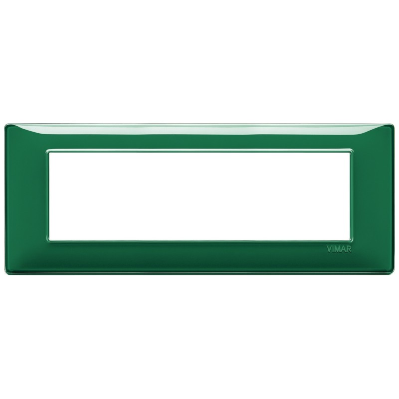 Placca Vimar Plana 7 moduli Reflex smeraldo in tecnopolimero 14657.47