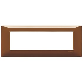 Placca Vimar Plana 7 moduli Reflex tabacco in tecnopolimero 14657.49