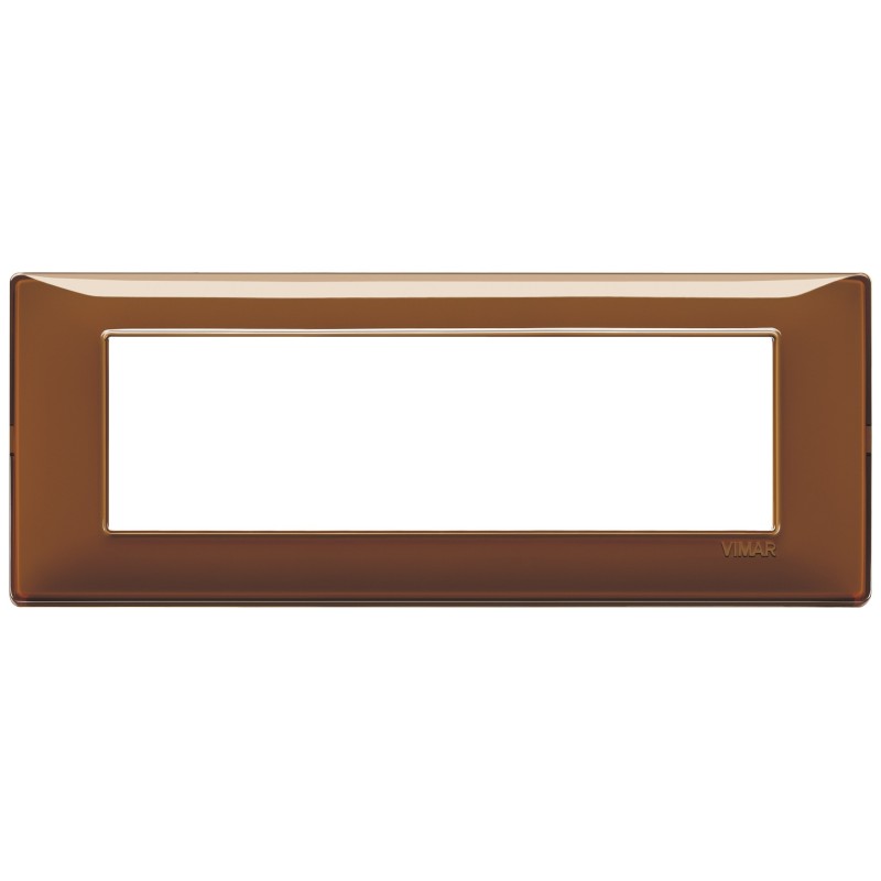 Placca Vimar Plana 7 moduli Reflex tabacco in tecnopolimero 14657.49