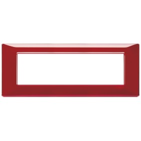 Placca Vimar Plana 7 moduli Reflex rubino in tecnopolimero 14657.51