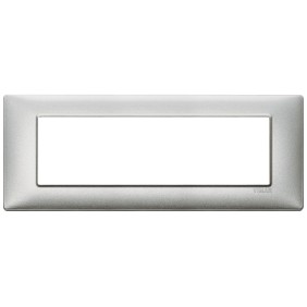 Placca Vimar Plana 7 moduli argento metallizzato in metallo 14657.71