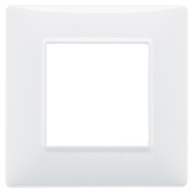 Placca Vimar Plana 2 moduli bianco in tecnopolimero 14642.01