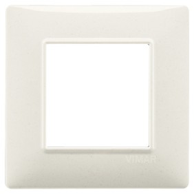 Placca Vimar Plana 2 moduli bianco granito in tecnopolimero 14642.06