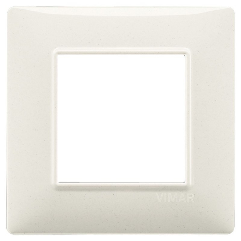 Placca Vimar Plana 2 moduli bianco granito in tecnopolimero 14642.06