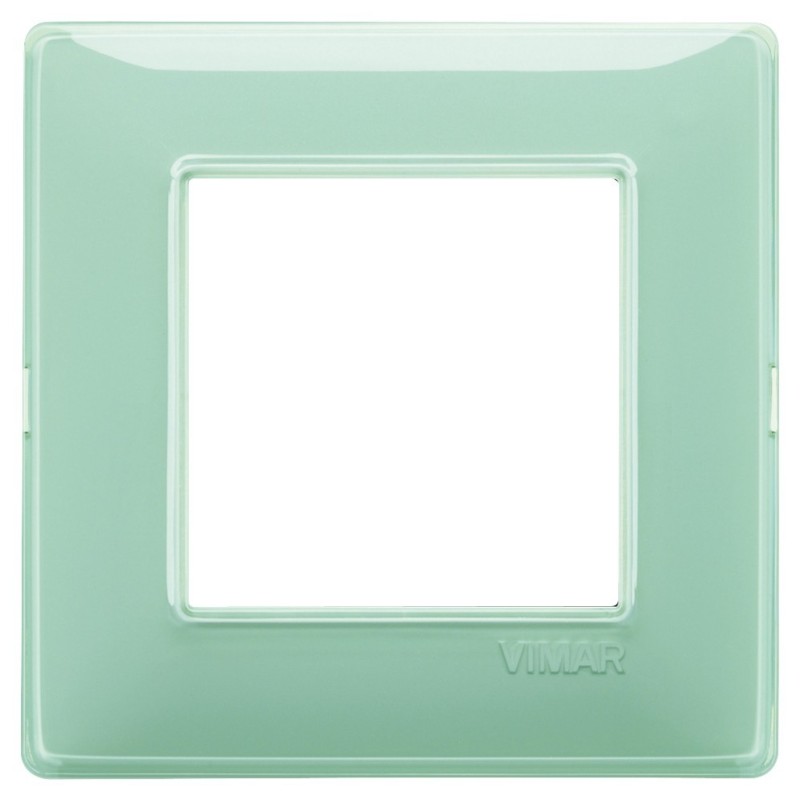 Placca Vimar Plana 2 moduli Reflex menta in tecnopolimero 14642.44