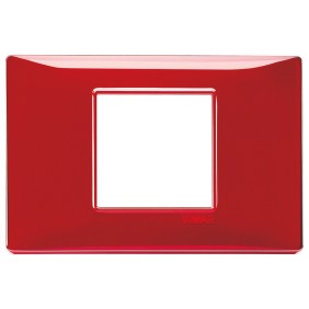 Placca Vimar Plana 2 posti centrali reflex rubino 14652.51