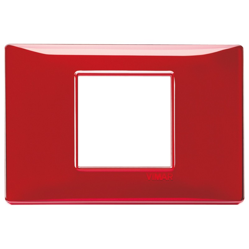Placca Vimar Plana 2 posti centrali reflex rubino 14652.51