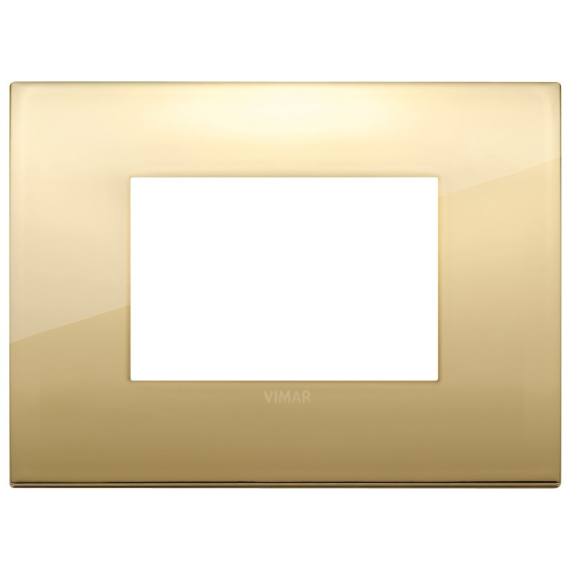 Placca Classic Vimar Arkè  3 moduli metallo oro codice 19653.07