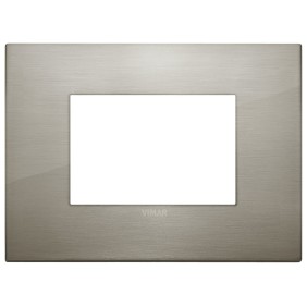 Placca Classic Vimar Arkè 3 moduli metallo acciao spazzolato 19653.08
