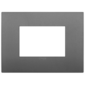 Placca Vimar Arkè 3 moduli olore grigio tecnopolimero 19653.72