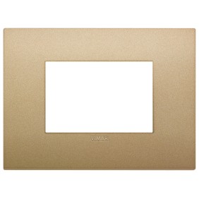 Placca Vimar Arkè  3 moduli  oro matt in tecnopolimero 19653.78