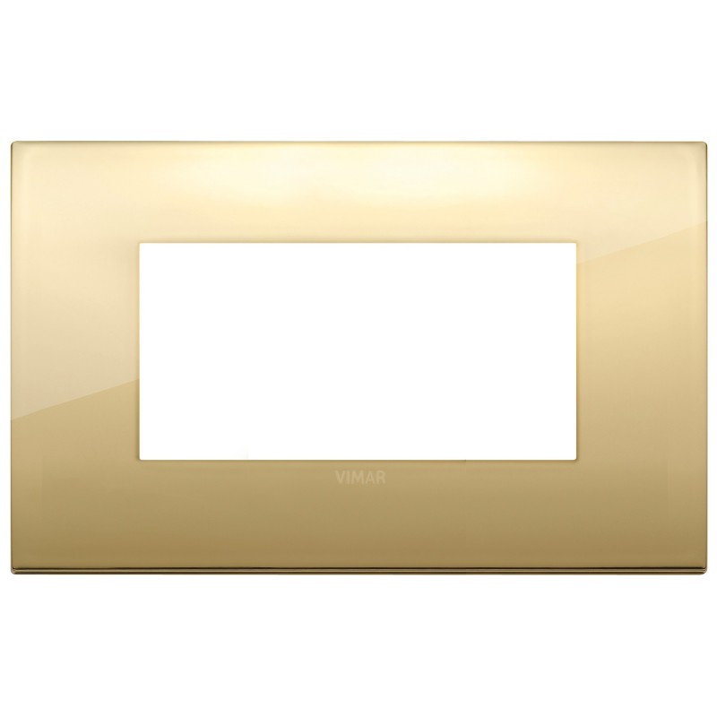 Placca Vimar Arkè Classic 4 moduli oro metallo codice 19654.07