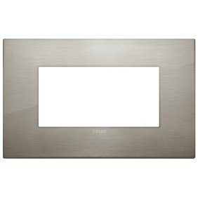 Placca Vimar Arkè Classic 4 moduli metallo acciao spazzolato 19654.08