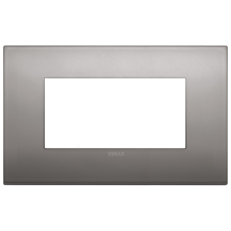 Placca Vimar Arkè Classic 4 moduli  nichel nero metallo 19654.10