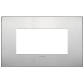 Placca Vimar Arkè Classic 4 moduli alluminio naturale 19654.15