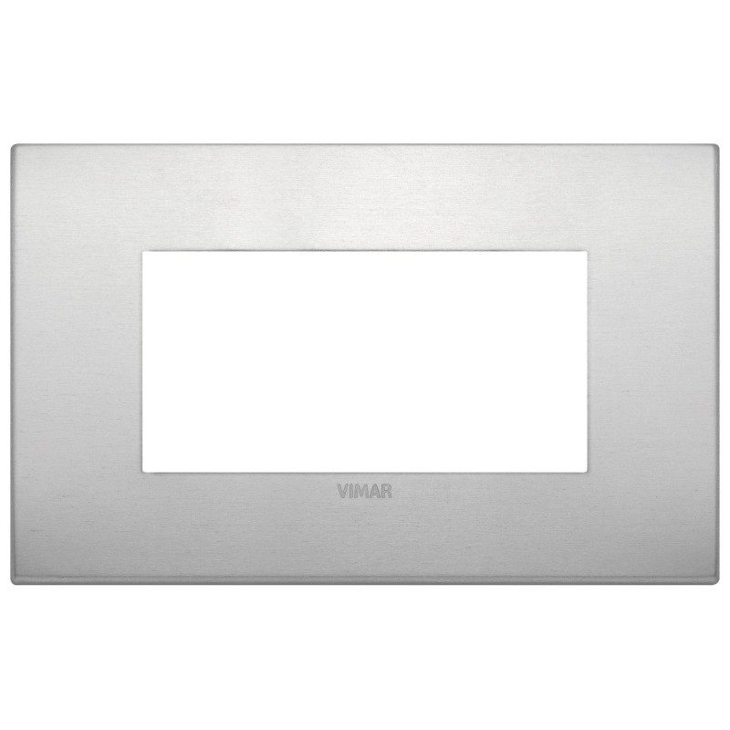 Placca Vimar Arkè Classic 4 moduli alluminio naturale 19654.15