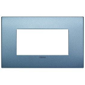 Placca Vimar Arkè  Classic 4 moduli tecnopolimero blu matt 19654.76