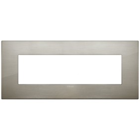 Placca Classic Vimar Arkè  7 moduli acciao spazzolato metallo 19657.08