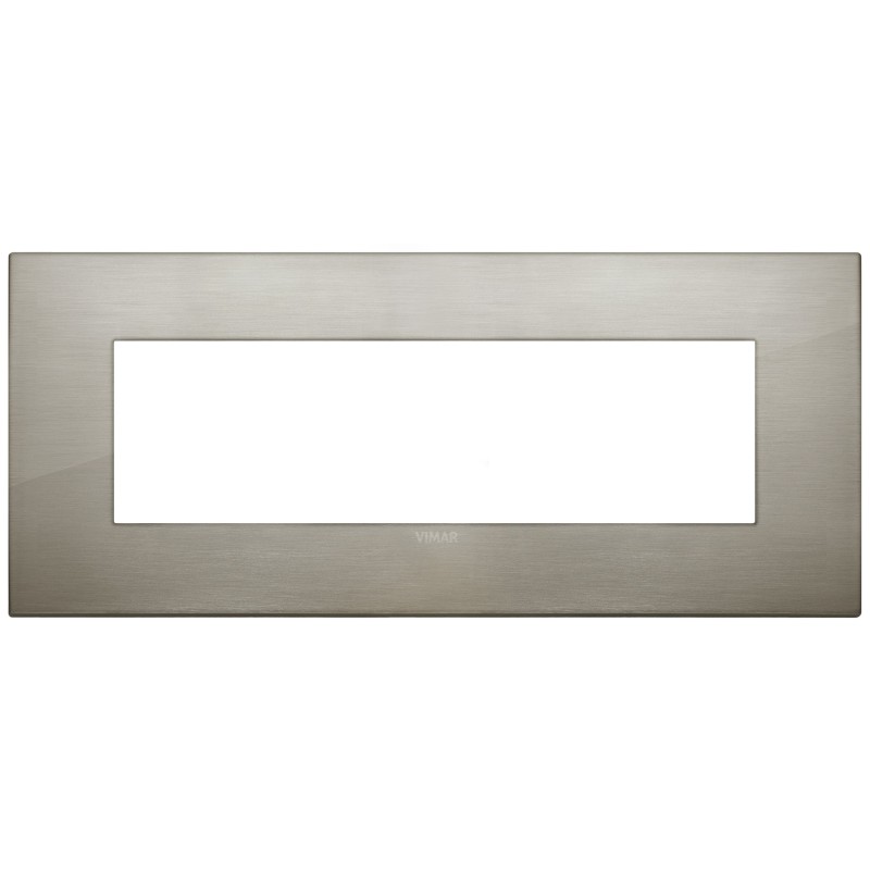 Placca Classic Vimar Arkè  7 moduli acciao spazzolato metallo 19657.08