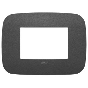 Placca Vimar Arkè Round 3 moduli grafite matt Metallo 19683.21