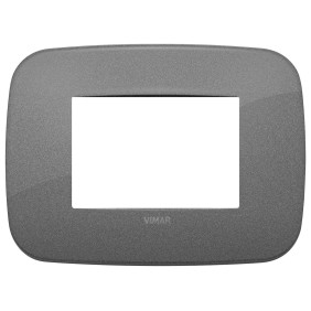 Placca Vimar Arkè Round 3 moduli ardesia in Metallo 19683.22