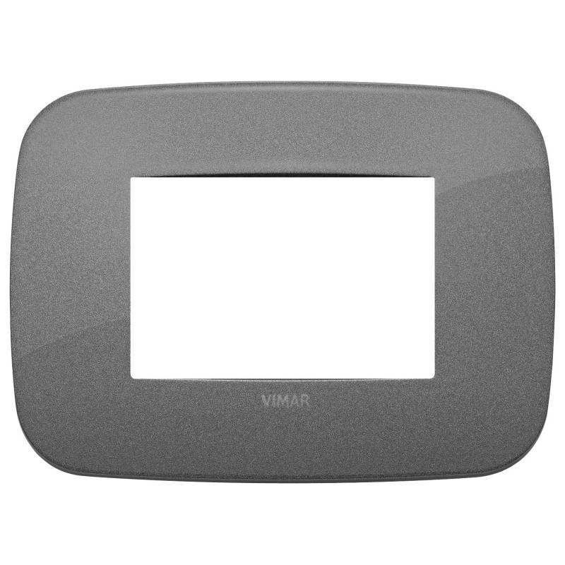 Placca Vimar Arkè Round 3 moduli ardesia in Metallo 19683.22